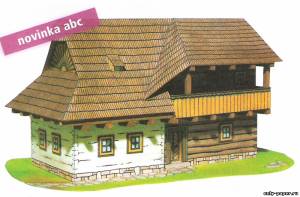 Сборная бумажная модель / scale paper model, papercraft Бревенчатый дом / Dolnooravský srubový dům (ABC 11/2007) 