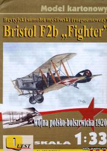 Сборная бумажная модель / scale paper model, papercraft Bristol F2b Fighter (Quest 021) 