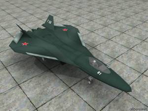 Модель самолета Сухой ПАК ФА / Т-50 из бумаги/картона