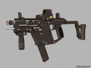 Модель пистолета-пулемета Kriss Super V из бумаги/картона
