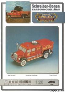 Сборная бумажная модель / scale paper model, papercraft Circus Roncalli firetruck (Schreiber-Bogen) 