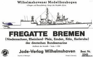 Сборная бумажная модель / scale paper model, papercraft Fregatte Bremen (WHM 1245) 