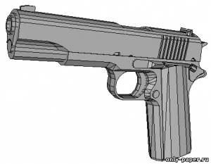 Модель пистолета Кольт 1911 из бумаги/картона