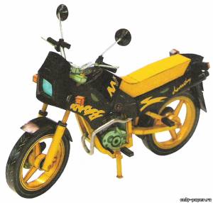 Модель мотоцикла Jawa Dandy 50 из бумаги/картона