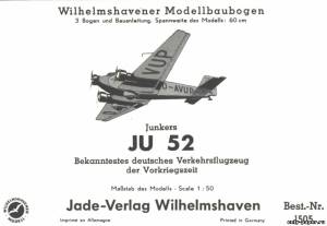 Сборная бумажная модель / scale paper model, papercraft Junkers Ju-52 (WHM 1505) 