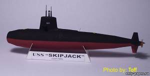 Сборная бумажная модель / scale paper model, papercraft Подводная лодка USS Skipjack SSN-585 (Mikromodele) 