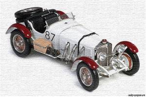 Сборная бумажная модель / scale paper model, papercraft Mercedes Benz SSKL (ABC) 