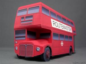 Сборная бумажная модель / scale paper model, papercraft Двухэтажный автобус / Routemaster 