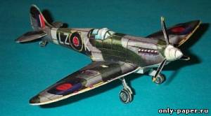 Модель самолета Supermarine Spitfire MkV (MkI) из бумаги/картона