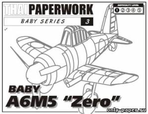 Сборная бумажная модель / scale paper model, papercraft A6M5 "Zero" [Thai Paperwork, Baby Series 3] 