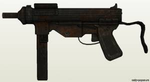 Модель пистолета-пулемета M3 «Grease gun» из бумаги/картона