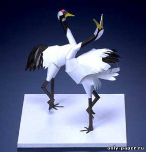 Сборная бумажная модель / scale paper model, papercraft Японский журавль / Japanese crane 