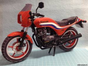 Сборная бумажная модель / scale paper model, papercraft Мотоцикл Kawasaki GPZ250 