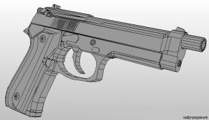 Модель пистолета Beretta M92 из бумаги/картона