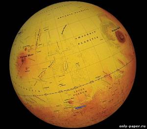 Сборная бумажная модель / scale paper model, papercraft Глобус Марса 