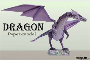 Сборная бумажная модель / scale paper model, papercraft Дракон / Dragon 