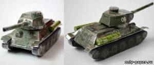 Сборная бумажная модель / scale paper model, papercraft Т-34/85 