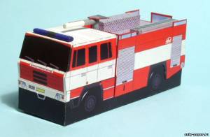 Сборная бумажная модель / scale paper model, papercraft Пожарная машина TATRA 815 4x4 CAS 24 [Fireboxy 01] 