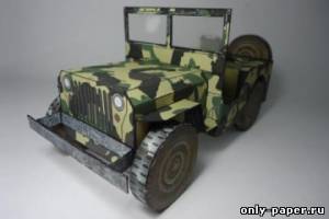 Сборная бумажная модель / scale paper model, papercraft Jeep Willys 1944 