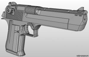 Модель пистолета IMI Desert Eagle .50AE из бумаги/картона