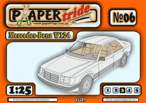 Сборная бумажная модель / scale paper model, papercraft Mercedes-Benz w124 [PaperTride 06] 