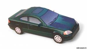Сборная бумажная модель / scale paper model, papercraft Honda Civic 1996 