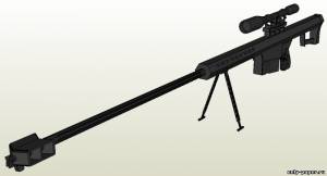 Модель снайперской винтовки Barrett M82A1 Rifle из бумаги/картона