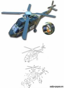 Сборная бумажная модель / scale paper model, papercraft Транспортный вертолет KAI KUH-1 Surion 