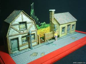 Сборная бумажная модель / scale paper model, papercraft Brick street diorama 